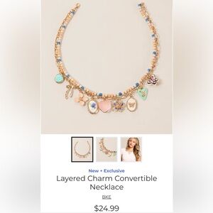 BKE Layered Charm Convertible Necklace